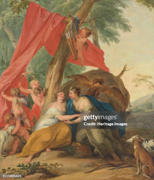 Jupiter, Disguised as Diana, Seducing the Nymph Callisto, 1727. Creator: Jacob de Wit.