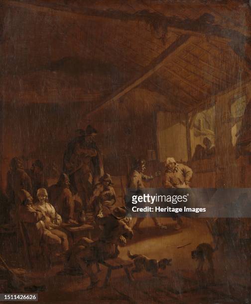 Peasants Dancing in a Barn, 1655-1683. Creator: Nicolaes Berchem.