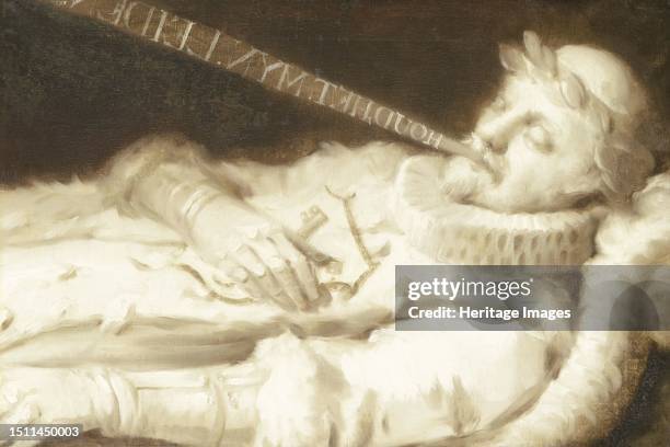 Dirk van Bronkhorst on his deathbed during the siege of Leiden in 1574, 1574-1599. A man, probably Dirk van Bronkhorst the military governor of...