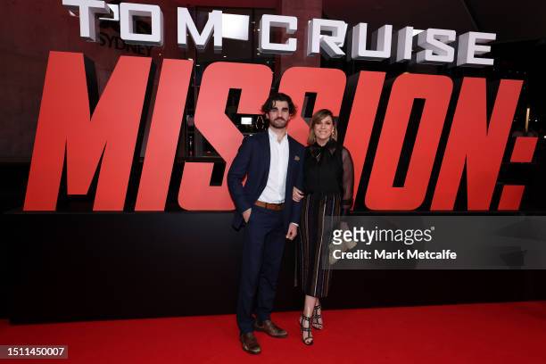 Kylie Gillies and Archie Gillies attend the Australian Premiere of Mission: Impossible - Dead Reckoning Part One presented by Paramount Pictures and...