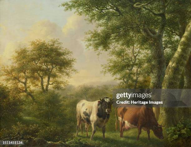 Landscape with Cattle, 1827. Creator: Adolf Karel Maximiliaan Engel.