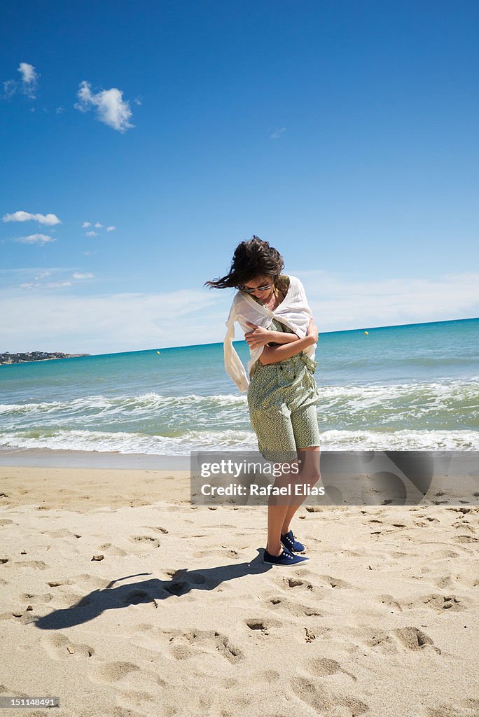 Young woman on beach