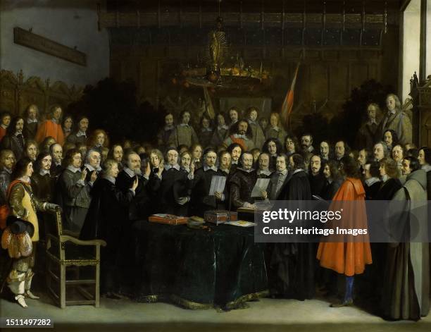 The Ratification of the Treaty of Münster, 1648. Creator: Gerard Terborch II.