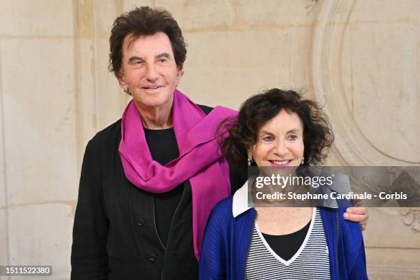 Jack Lang and Monique Lang attend the Christian Dior Haute Couture Fall/Winter 2023/2024 show as part of Paris Fashion Week on July 03, 2023 in...