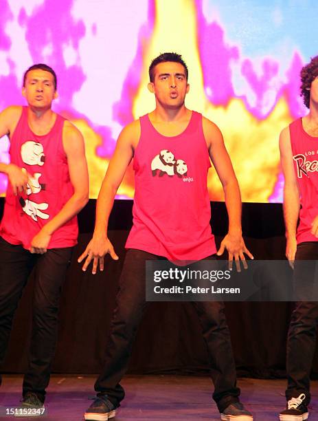 The Funkadation Crew dances to Mexican flavored hip-hop during the "Get Up And Dance" portion of People En Espanol's Festival 2012 held at Henry B....