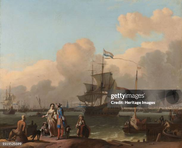 The Y at Amsterdam, with the Frigate 'De Ploeg', 1680-1708. Creator: Ludolf Bakhuizen.