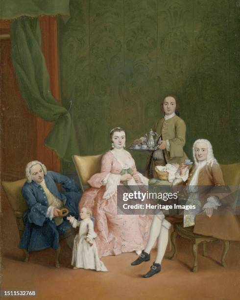 Portrait of a Venetian Family with a Manservant Serving Coffee, circa 1752. Creator: Pietro Longhi.
