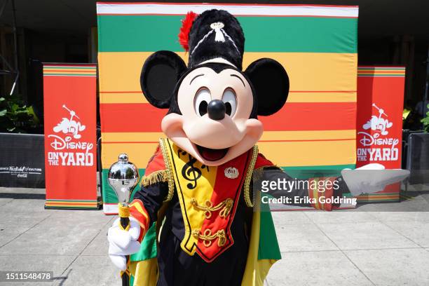 Mickey Mouse and Disney on the Yard visit ESSENCE Family Day™: The Block Party at The 2023 ESSENCE Festival of Culture™on July 03, 2023 in New...
