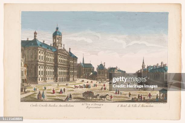 View of the Town Hall and the Dam in Amsterdam, 1745-1775. Creator: Unknown.