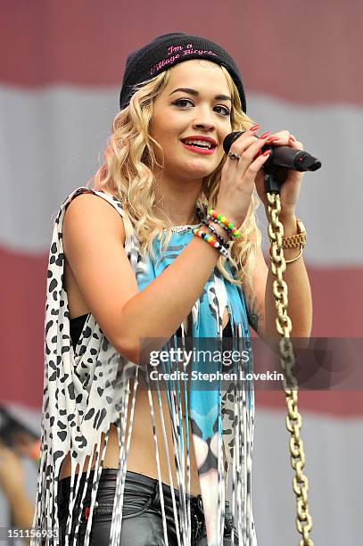 Rita Ora performs during Budweiser Made In America Festival Benefiting The United Way - Day 2 at Benjamin Franklin Parkway on September 2, 2012 in...