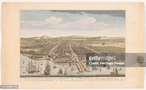 View of the city of Batavia, 1754. 'The City of Batavia in the Island of Java and Capital of all the Dutch Factories & Settlements in the East...
