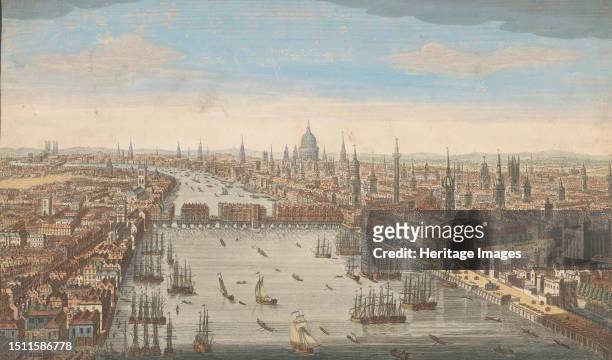 General view of the city of London, next the river Thames', 1751. Creator: Thomas Bowles.