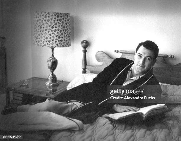 Actor Rock Hudson in a scene of the film 'Lover Come Back' in 1960, at Los Angeles, California.