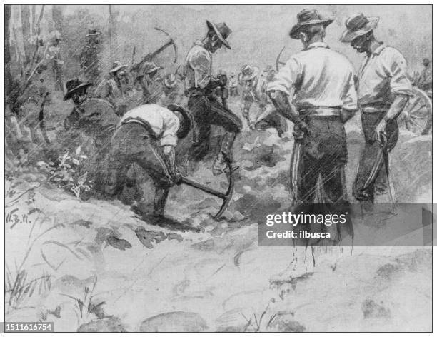 antique image from british magazine: spanish american war, battle of san juan - puerto rico stock illustrations