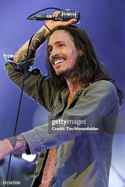 Brandon Boyd of Incubus performs as part of the Honda Civic Tour at Comfort Dental Amphitheatre on August 30, 2012 in Engelwood, Colorado.