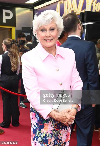Angela Rippon attends the press night performance of "Crazy For You" at the Gillian Lynne Theatre on July 03, 2023 in London, England.