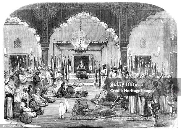 The Nawab of Morshedabad at Prayer, from a native drawing, 1857. 'The Engraving representing the Nawab of Morshedabad at Prayer...gives a faithful...