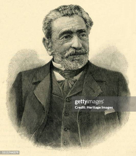 Señor Sagasta, Spanish Prime Minister', circa 1900. Portrait of Spanish civil engineer and politician Práxedes Mateo Sagasta. Engraving after a...