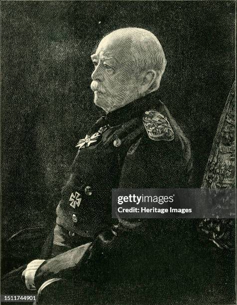 Bismarck at Seventy-Nine', circa 1895, . Portrait of Otto von Bismarck, Prussian and later German statesman and diplomat; first Chancellor of the...