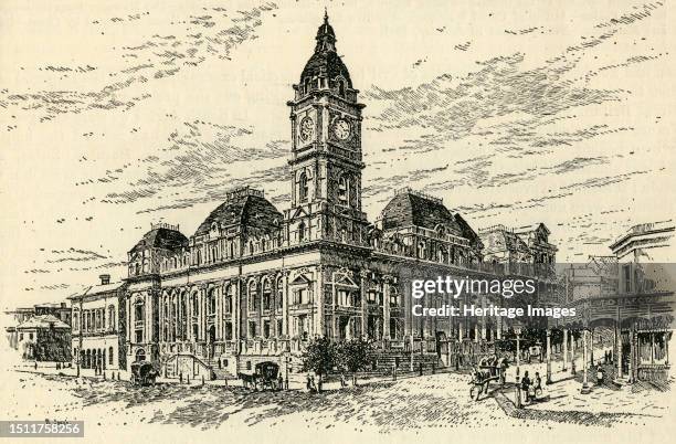 Town Hall, Melbourne', circa 1900. Government building in the British colony of Australia. From "Cassell's History of England, Vol. IX". [Cassell and...