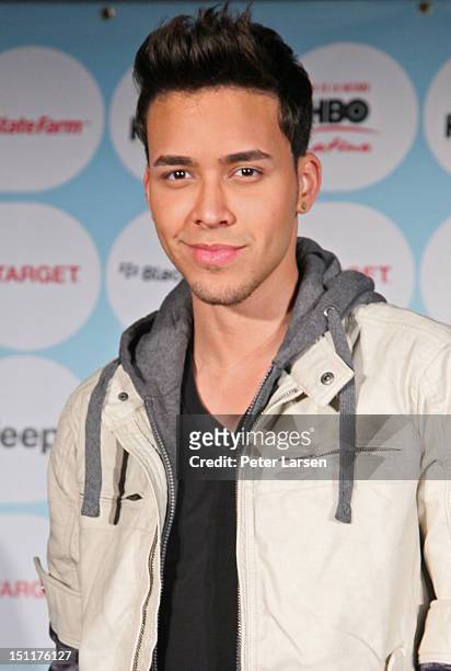 Singer Prince Royce poses backstage during People En Espanol's Festival 2012 held at the Alamodome on September 2, 2012 in San Antonio, Texas.