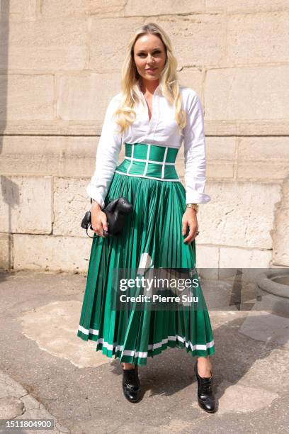 Lindsey Vonn attends the Thom Browne Haute Couture Fall/Winter 2023/2024 show as part of Paris Fashion Week at Palais Garnier on July 03, 2023 in...