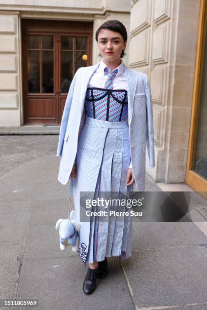 Maisie Williams attends the Thom Browne Haute Couture Fall/Winter 2023/2024 show as part of Paris Fashion Week at Palais Garnier on July 03, 2023 in...