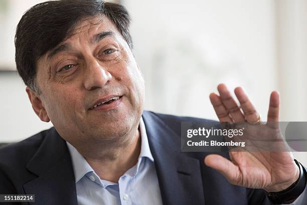 Rakesh Kapoor, chief executive officer of Reckitt Benckiser Group Plc, gestures during an interview in London, U.K., on Monday, Sept. 3, 2012. Futura...