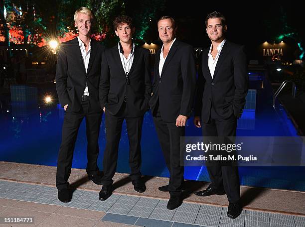 Musicians Evan Anderson, Daniel Puccio, Wayne Barratt attend a party at Lancia Cafe during the 69th Venice Film Festival and Brent Hebert on...