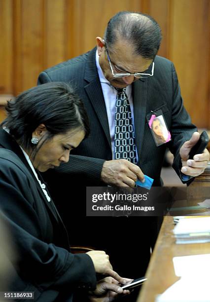 Vinod Hindocha, father of murdered Anni Dwani appears at the Cape Town High Court, on September 3, 2012 in Cape Town, South Africa. He is attending...