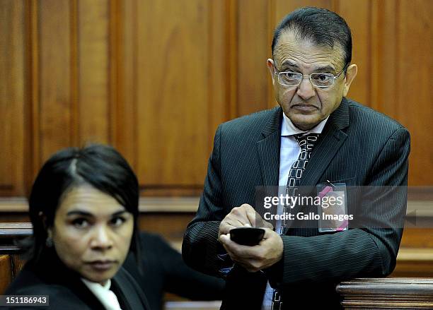 Vinod Hindocha, father of murdered Anni Dwani appears at the Cape Town High Court, on September 3, 2012 in Cape Town, South Africa. He is attending...