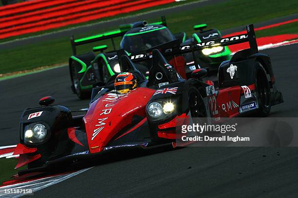 Karun Chandhok of India drives the JRM HPD ARX 03a Honda during the FIA World Endurance Championship 6 Hours of Silverstone race at the Silverstone...