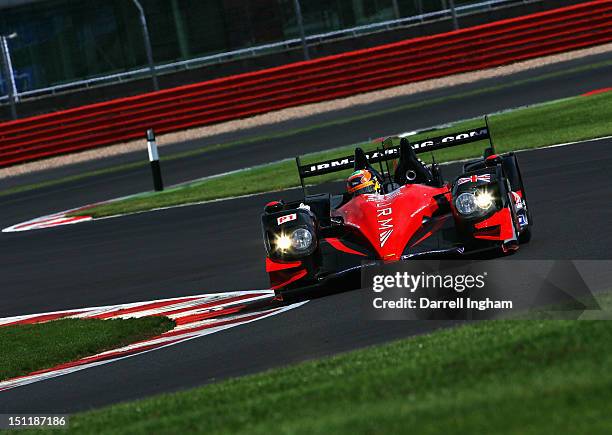 Karun Chandhok of India drives the JRM HPD ARX 03a Honda during the FIA World Endurance Championship 6 Hours of Silverstone race at the Silverstone...