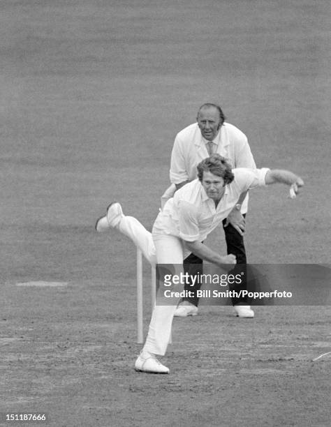 Jim Cumbes bowling for Worcestershire during their John Player League match against Sussex at Dudley, 25th June 1972. Worcestershire won by 170 runs.