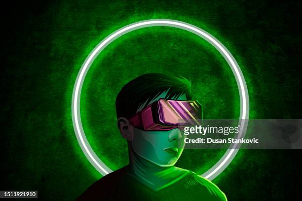 portals to the metaverse - teenagers only stock illustrations