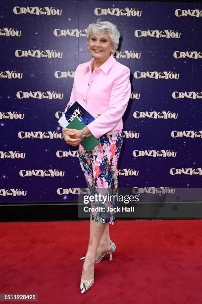 Angela Rippon arrives at Gillian Lynne Theatre on July 03, 2023 in London, England.