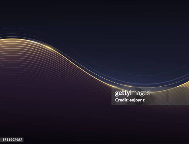 elegant black and gold flowing wave design - wedding background stock illustrations