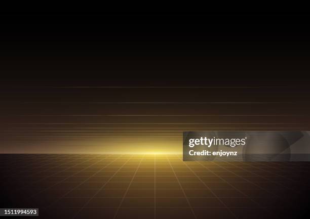 golden 80s retro horizon background - vignette stock illustrations