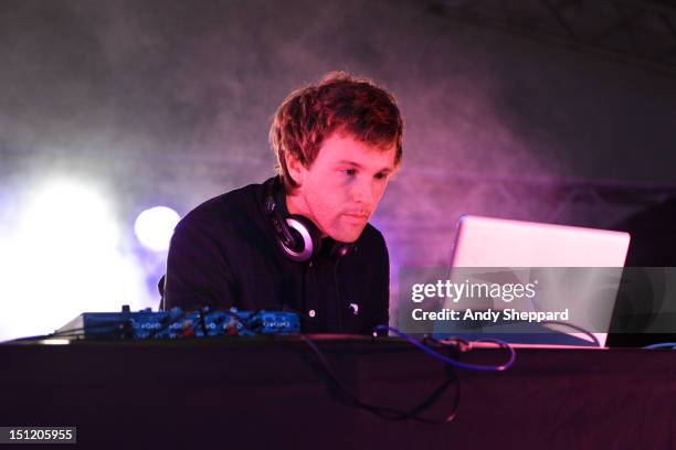 Ifan Dafydd performs on stage during Reading Festival 2012 at Richfield Avenue on August 26, 2012 in Reading, United Kingdom.