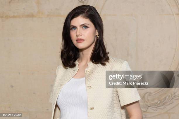 Alexandra Daddario attends the Christian Dior Haute Couture Fall/Winter 2023/2024 show as part of Paris Fashion Week on July 03, 2023 in Paris,...