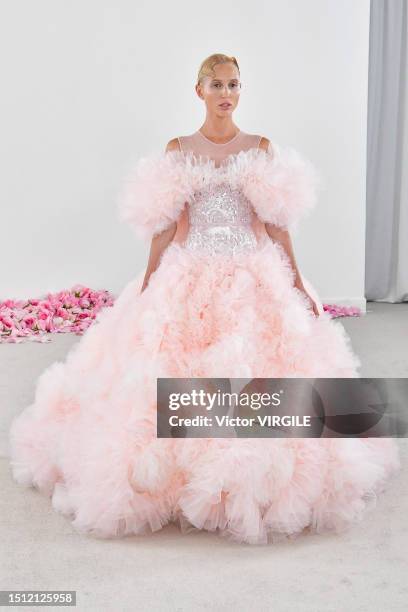 Model walks the runway during the Giambattista Valli Haute Couture Fall/Winter 2023-2024 fashion show as part of the Paris Haute Couture Fashion Week...