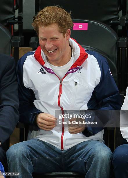 Prince Harry attends the Goalball on day 6 of the London 2012 Paralympic Games at The Copper Box on September 4, 2012 in London, England.