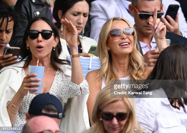 Lauren Silverman and Amanda Holden attend day one of the Wimbledon Tennis Championships at the All England Lawn Tennis and Croquet Club on July 03,...