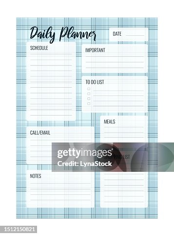 Blank Schedule Planner 3 Column 4 Line Daily Planner Printable Vector Template Blank Organizer Page A4 A5 ...