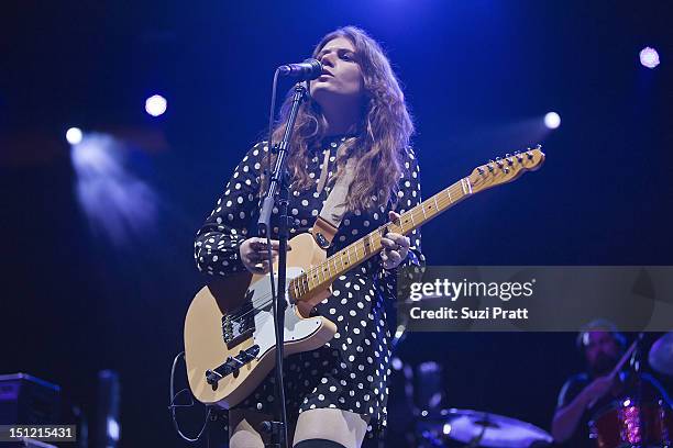 Bethany Cosentino of Best Coast performs live at the Bumbershoot Music and Arts Festival at Seattle Center on September 3, 2012 in Seattle,...