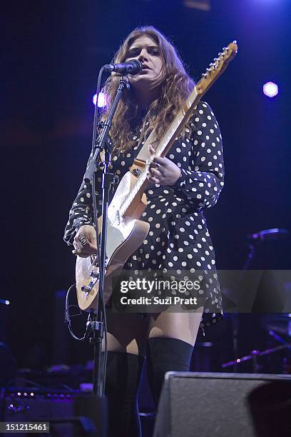 Bethany Cosentino of Best Coast performs live at the Bumbershoot Music and Arts Festival at Seattle Center on September 3, 2012 in Seattle,...