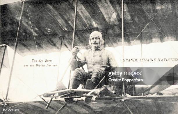 c. 1910 France photo postcard of Sommer biplane at airfield c. 1910 France photo postcard of Sommer biplane at airfield