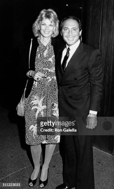 Singer Paul Anka and wife Anne DeZogheb being photoraphed on July 4, 1984 at Elaine's Restaurant in New York City, New York.