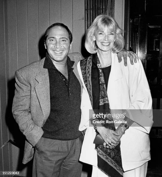 Singer Paul Anka and wife Anne DeZogheb being photoraphed on October 26, 1987 at The Knickerbocker Jazz Club in New York City, New York.