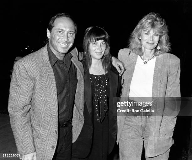 Singer Paul Anka, wife Anne DeZogheb and daughter sighted on March 22, 1989 at Spago Restaurant in West Hollywood, California.